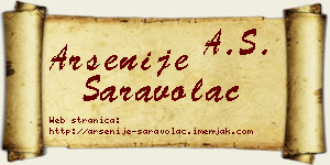 Arsenije Saravolac vizit kartica